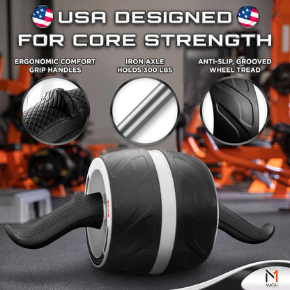 Ab Roller Wheel W/ Knee Pad, Abs & Core Exercise Equipment by -Usa